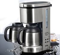 Kaffeemaschine Thermo-Kaffeeautomat mit 24-Std Timer 2x Thermoskanne Edelstahl -