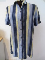 maritime Bluse in blau, weiß, gelb gestreift Gr. 40