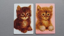Set of 2 Single Swap/Playing Cards - Vintage Lovely Sitting Cats
