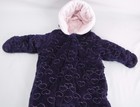 First Impressions Infant Girl Snowsuit Purple Velour w/ Pink Hearts Size 3-6 m 
