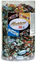 (1000g=10,00€) Miniatures Mix - Mars Snickers Bounty Twix - 296 Stück - Riegel