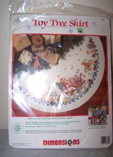 Dimensions TOY Christmas Tree Skirt Counted Cross Stitch Kit #8462 45" Round