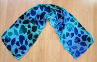 Design Halstuch Schaltuch Tuch Samt Neu Blätter Chiffon Seide türkis grün - blau