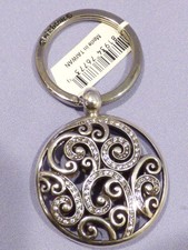 Brighton ANAHITA Keyfob Fob Key Chain Silver/Crystal Scroll NEW! RARE!