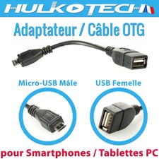 CABLE ADAPTATEUR USB A FEMELLE / USB MICRO B 5 PINS MALE SAMSUNG GALAXY OTG HOST
