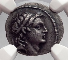 DEMETRIOS I Soter 152BC Seleukid Apollo Ancient Silver Greek Coin NGC i59987