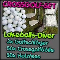 3 x Golfschläger+ 50 Crossgolfbälle+ 50 Tees, Crossgolf, Golfbälle