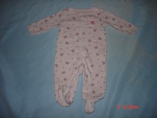CARTERS BABY GIRLS SIZE 6M PINK FLORAL FOOTED SLEEPER  PRE-OWNED