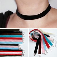 Kropfband * SAMT * Choker *FARBWAHL* schlichtes Halsband Samtband Trachten Kette