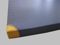 Turnmatte-Turnmatten  150x100x6 cm m. Lederecken  BLAU 