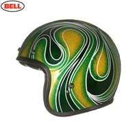 BELL CUSTOM 500 OPEN FACE MOTORCYCLE HELMET VINTAGE CANDY MEAN GREEN + FREE BAG