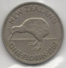 New Zealand, 1962, Florin, Copper Nickel, Km#28.2, Extra Fine