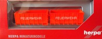 Herpa 1:87 - 2 x Abrollmulden der Feuerwehr - Container in leuchtrot , NEU / OVP