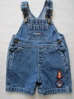 Oshkosh Boy's 6-9mo Denim Jean Overall Shorts Toddler Childs Kids Space Rocket