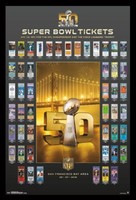 NFL Super Bowl 50 Historic Ticket Collection Poster