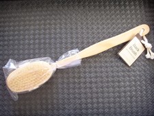 Natural Wood Bristle Body Back Brush Long Wooden Handle Bath Shower Spa Scrubber