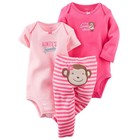 Carters Newborn 3 6 9 12 18 24 Months Monkey Bodysuit Set Baby Girl Clothes 