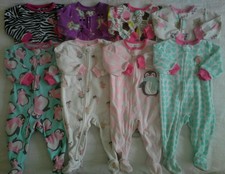 Girls 12 months Carter's Sleepers Footed pajamas clothes lot!