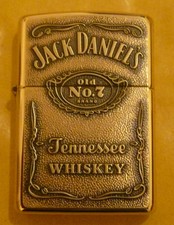 JACK DANIELS BRASS LABEL ZIPPO LIGHTER FREE P&P FREE FLINTS