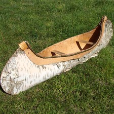 Birch Bark Canoe Handcrafted 36” Created From Real Birch Bark.