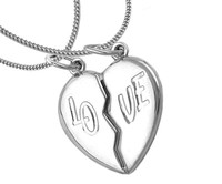 925 ECHT SILBER ❤ Partnerketten Freundschafts-Anhänger Herz, 2 Ketten optional