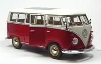 VW Bus Bulli T1 (1962) 1:24 rot/weiß Modellauto ca. 18cm von WELLY Neuware!