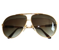 Stylische Pilotenbrille Sonnenbrille Aviator, gold - green smoke - P9343 cool