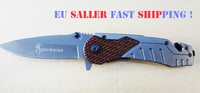 Browning Tactical Knife Wood Handle Pocket Clip Outdoor Folding Knife Camping