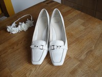 **LLOYD Leder Pumps weiß elegant Schuhe 6cm Gr. 41 NEUw. **