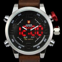 NEU Zeiger Sport Serie Herrn Uhr Alarm Datum LED Digital Analog Quarz Armbanduhr