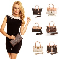 Giulia Pieralli Schicke Handtasche Luxus Schultertasche Bag Lederimitat Tasche 