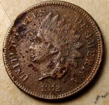 1872 Indian Head Cent - Xf+ Details #14443