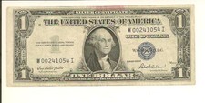1935F $1 Silver Certificate W 0024 1054 I