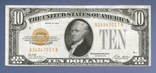 Cc&C $10 1928 - Gold Certificate Note A-A - A34947017A - Ships Free!