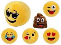 Emoji Plüschball Emoticon Plüschtier Plüsch Figur gelb Kuschel- Tier Flauschig