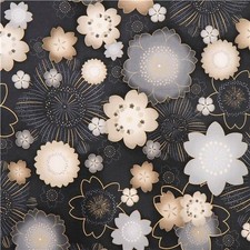 Made in japan Satsuki 3 Blossom midnigh flower fabric by Robert Kaufman OOP