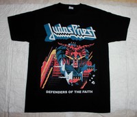 JUDAS PRIEST DEFENDERS OF THE FAITH'84 NEW BLACK T-SHIRT