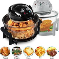 12L Heißluft Fritteuse 8in1 Grill Heißluftofen Backofen Fritöse - schwarz