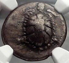 AEGINA / AIGINA 350BC Ancient Silver Greek Drachm Coin LAND TORTOISE NGC i57210