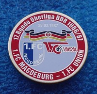1. FC MAGDEBURG - 1. FC UNION Berlin v1  pin badge