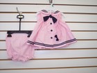Infant Girls Good Lad 2pc Pink Sailor Dress W/ Matching Headband Size 3/6-24mo