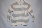 Baby GAP Boys' or Girls' Zip Striped Cardigan Gray & White sz M (6-12 mo.) NWT