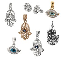 HAND der FATIMA 925 Sterlingsilber Anhänger oder Ohrstecker Eye of Fatima Charm