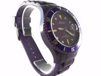 s.Oliver Unisex-Armbanduhr Medium Size Silikon violett Analog Quarz SO *513