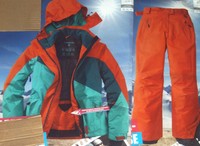 2tlg.DAMEN SKIANZUG*Skijacke+Skihose*Snowboardanzug*Gr.40*hellrot/grün*NEU