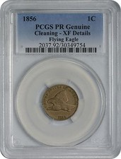 1856 Flying Eagle Cent Pr Genuine Pcgs Genuine Cleaning -Xf Detail