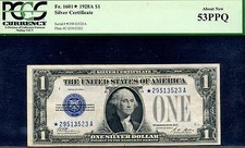 1928A $1 Silver Certificate ( Star ) Pcgs About-New 53 Ppq *29513523A