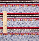 RJR Cats Meow Border Stripe Kitty Cat Pawprints Cotton Fabric By The Yard