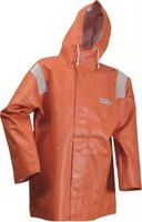 NorthSea Fischerjacke mit Kapuze fisherjacket with hood Ölzeug Gummi orange