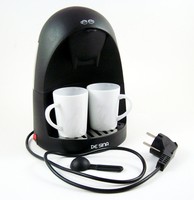 DE SINA 2 Pers. Kaffeemaschine Espresso Pulver + Tassen + Permanentfilter 350W